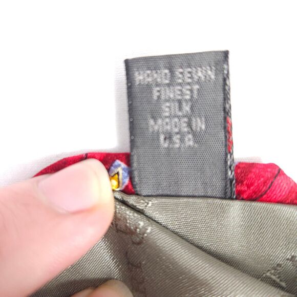 Robert Talbott Red Geometric Silk Tie 4" x 59" Made In USA - Picture 4 of 6